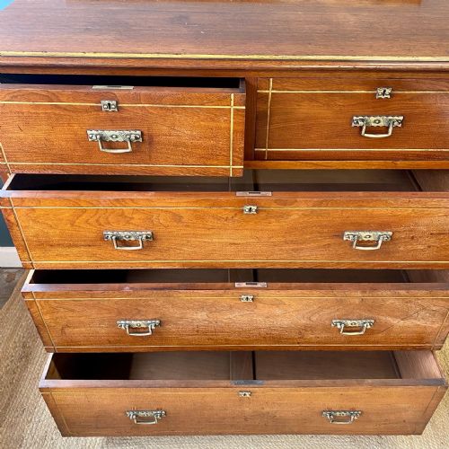 19TH CENTURY AESTHETIC WALNUT CHEST OF DRAWERS - ADDITIONAL PHOTO 7