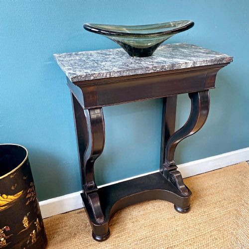 marble topped painted console table - CATEGORY: ANTIQUE TABLES - DATED EDWARDIAN