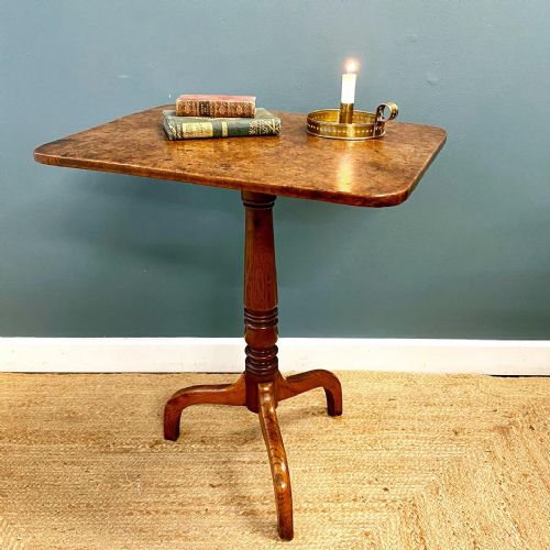 19TH CENTURY BURR ELM TILT TOP TABLE - ADDITIONAL PHOTO 1