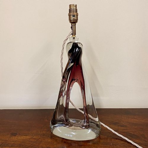 french vannes glass table lamp - CATEGORY: ANTIQUE  - DATED 1920