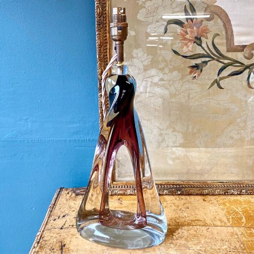 FRENCH VANNES GLASS TABLE LAMP - ADDITIONAL PHOTO 1