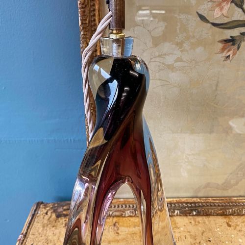 FRENCH VANNES GLASS TABLE LAMP - ADDITIONAL PHOTO 2