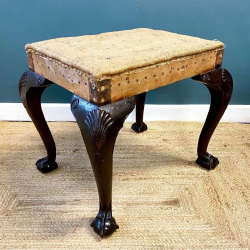 19th century mahogany stool - CATEGORY: ANTIQUE STOOLS - DATED 19TH CENTURY