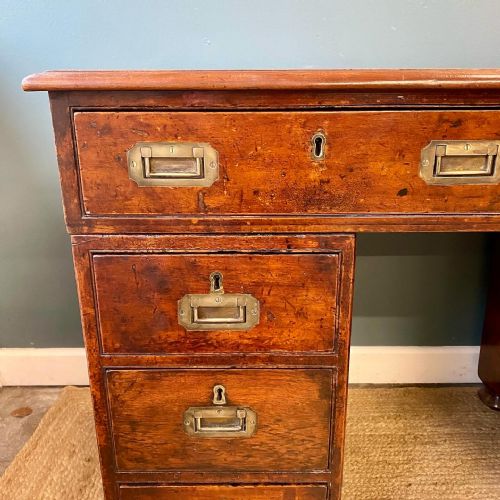 19TH CENTURY TEAK CAMPAIGN DESK - ADDITIONAL PHOTO 2