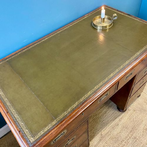 19TH CENTURY TEAK CAMPAIGN DESK - ADDITIONAL PHOTO 4