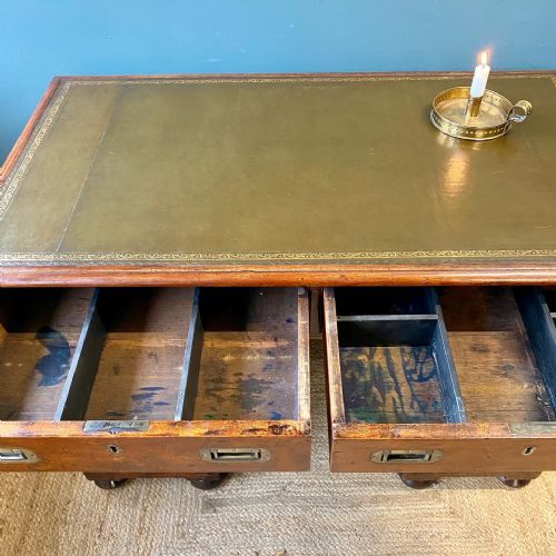 19TH CENTURY TEAK CAMPAIGN DESK - ADDITIONAL PHOTO 5