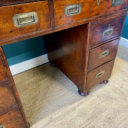 19TH CENTURY TEAK CAMPAIGN DESK - ADDITIONAL PHOTO 6