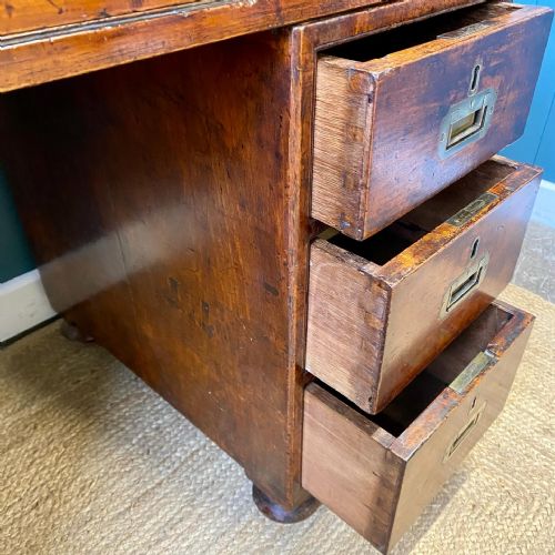 19TH CENTURY TEAK CAMPAIGN DESK - ADDITIONAL PHOTO 7