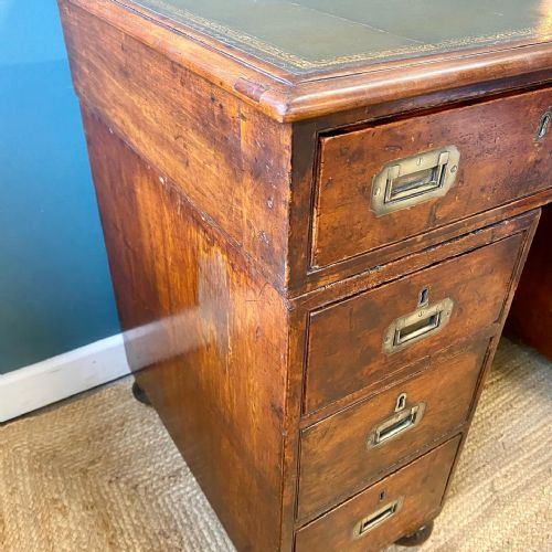 19TH CENTURY TEAK CAMPAIGN DESK - ADDITIONAL PHOTO 8