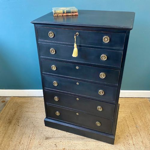 19TH CENTURY PAINTED SECRETAIRE CHEST OF DRAWERS - ADDITIONAL PHOTO 1