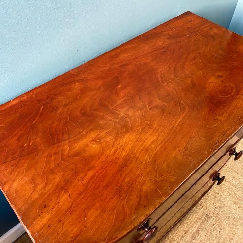 19TH CENTURY MAHOGANY BOW FRONTED CHEST OF DRAWERS - ADDITIONAL PHOTO 3