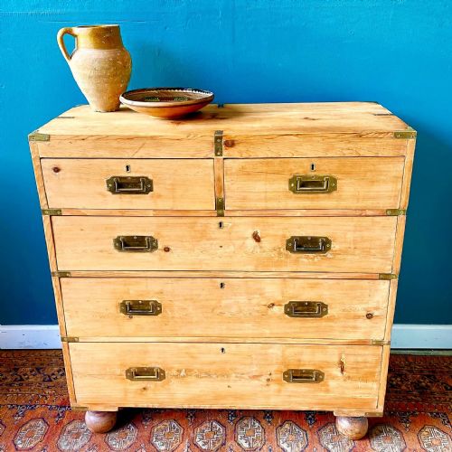 19TH CENTURY CAMPAIGN CHEST OF DRAWERS - ADDITIONAL PHOTO 1
