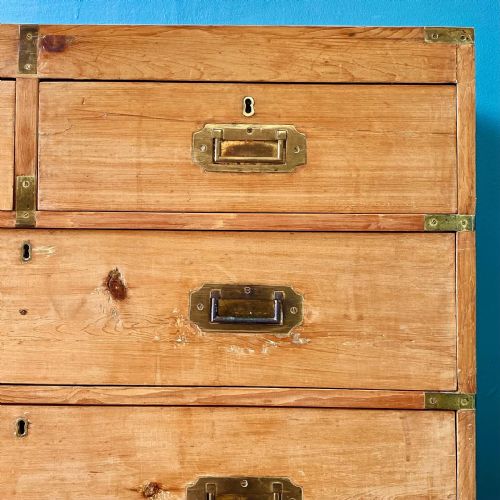 19TH CENTURY CAMPAIGN CHEST OF DRAWERS - ADDITIONAL PHOTO 2