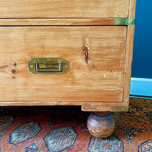 19TH CENTURY CAMPAIGN CHEST OF DRAWERS - ADDITIONAL PHOTO 3