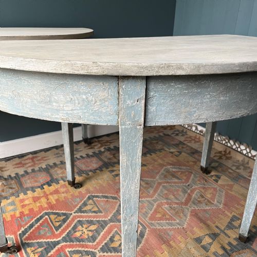 GEORGIAN DEMI LUNE PAIR OF TABLES - ADDITIONAL PHOTO 3