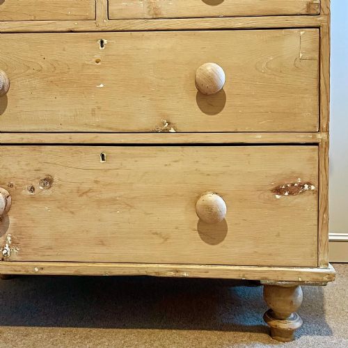 VICTORIAN PINE CHEST OF DRAWERS - ADDITIONAL PHOTO 2