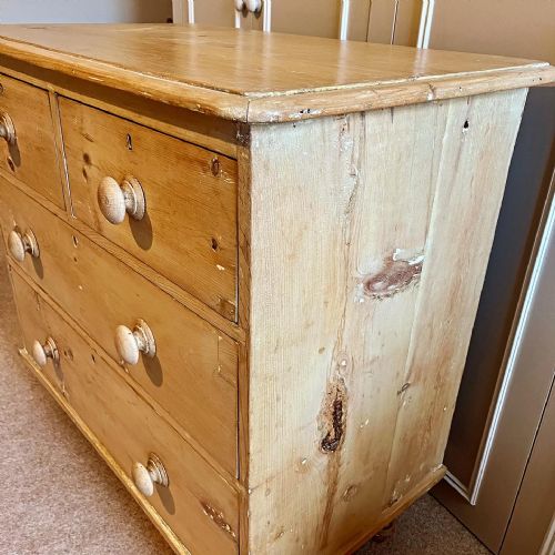 VICTORIAN PINE CHEST OF DRAWERS - ADDITIONAL PHOTO 5