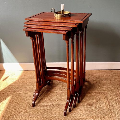 MAHOGANY NEST OF FOUR TABLES - ADDITIONAL PHOTO 1