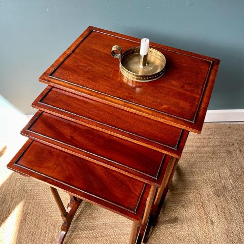 MAHOGANY NEST OF FOUR TABLES - ADDITIONAL PHOTO 2