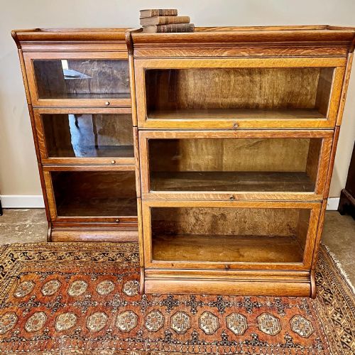 pair of globe wernicke style bookcases - CATEGORY: ANTIQUE BOOKCASES - DATED 1920