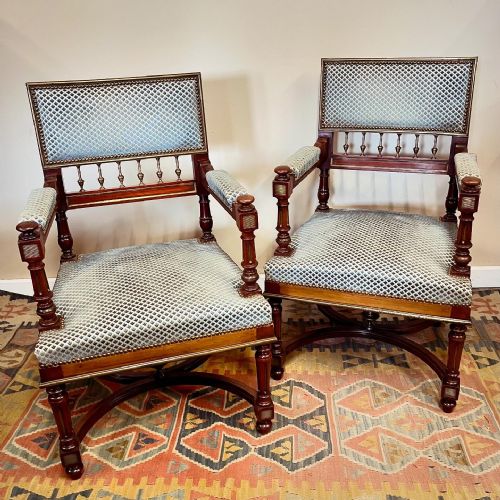 pair of late 19th century armchairs - CATEGORY: ANTIQUE CHAIRS - DATED 19TH CENTURY