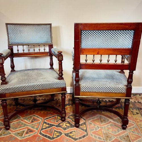 PAIR OF LATE 19TH CENTURY ARMCHAIRS - ADDITIONAL PHOTO 2