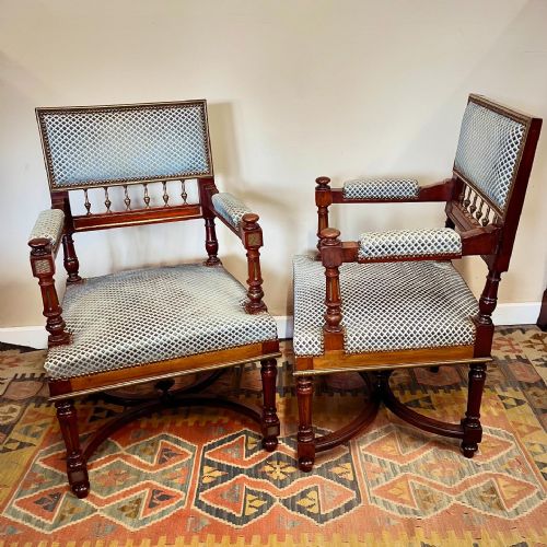 PAIR OF LATE 19TH CENTURY ARMCHAIRS - ADDITIONAL PHOTO 4