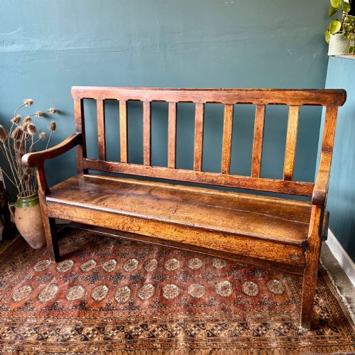 georgian oak bench - CATEGORY: ANTIQUE FURNITURE - DATED GEORGIAN