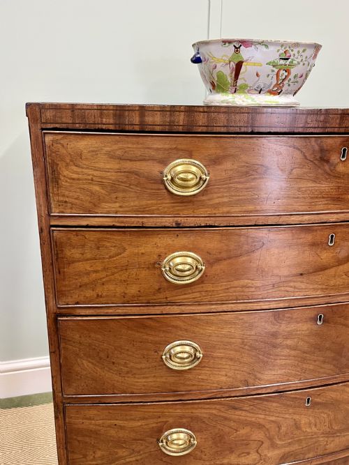 REGENCY BOW FRONTED CHEST OF DRAWERS - ADDITIONAL PHOTO 1