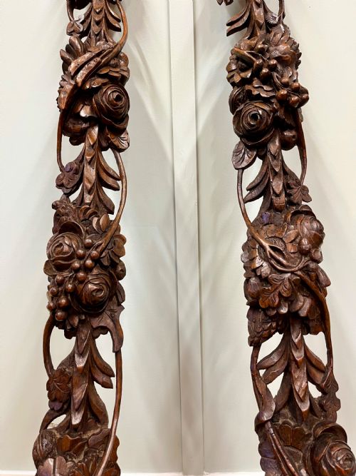 19TH CENTURY PAIR OF WALNUT CARVINGS - ADDITIONAL PHOTO 1