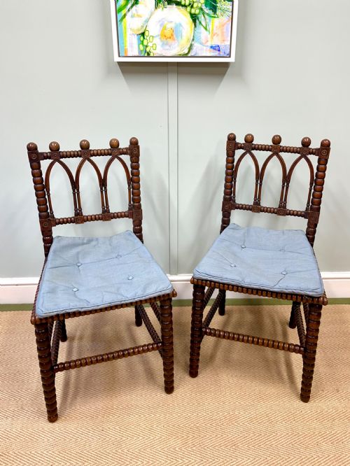 PAIR OF BOBBIN TURNED CHAIRS - ADDITIONAL PHOTO 1