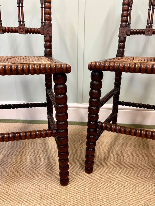 PAIR OF BOBBIN TURNED CHAIRS - ADDITIONAL PHOTO 4