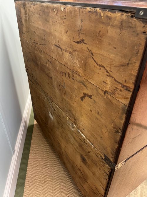 19TH CENTURY WALNUT CAMPAIGN CHEST OF DRAWERS - ADDITIONAL PHOTO 8