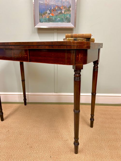 REGENCY ROSEWOOD FOLD OVER CARD TABLE - ADDITIONAL PHOTO 1