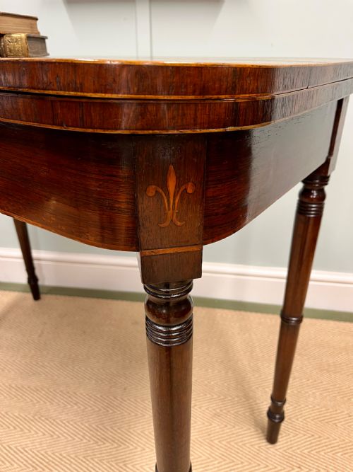 REGENCY ROSEWOOD FOLD OVER CARD TABLE - ADDITIONAL PHOTO 2