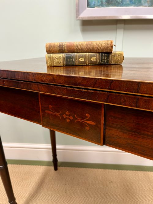 REGENCY ROSEWOOD FOLD OVER CARD TABLE - ADDITIONAL PHOTO 3
