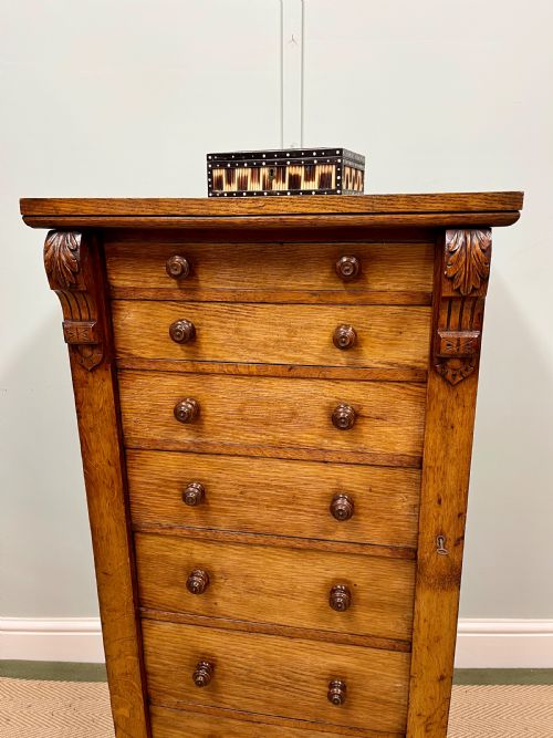 19TH CENTURY OAK WELLINGTON CHEST - ADDITIONAL PHOTO 1