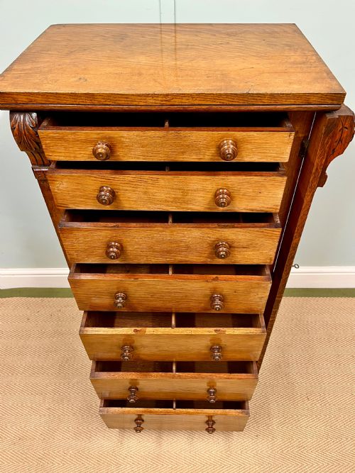 19TH CENTURY OAK WELLINGTON CHEST - ADDITIONAL PHOTO 3
