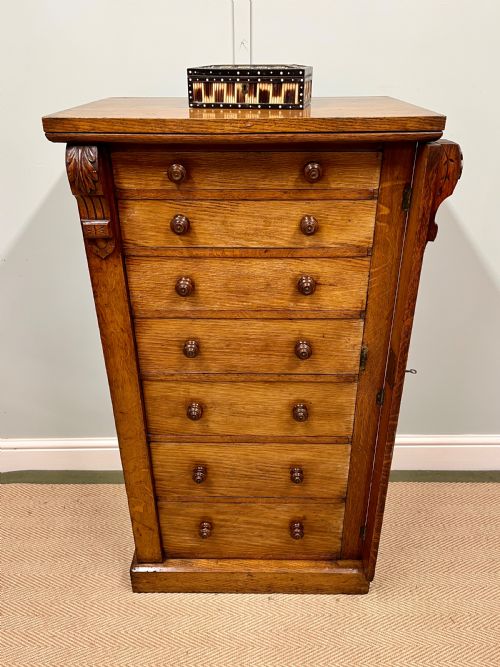 19TH CENTURY OAK WELLINGTON CHEST - ADDITIONAL PHOTO 11