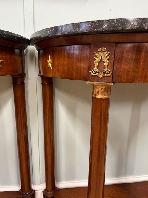 PAIR OF 19TH CENTURY FRENCH EMPIRE STYLE CONSOLES - ADDITIONAL PHOTO 2