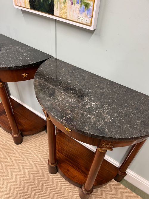 PAIR OF 19TH CENTURY FRENCH EMPIRE STYLE CONSOLES - ADDITIONAL PHOTO 3
