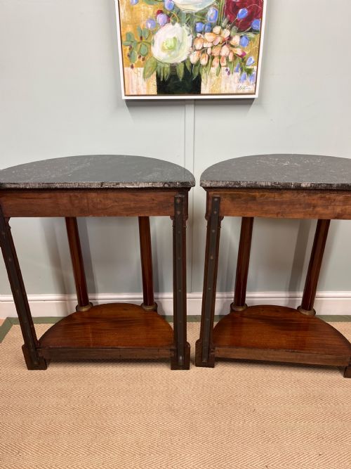PAIR OF 19TH CENTURY FRENCH EMPIRE STYLE CONSOLES - ADDITIONAL PHOTO 7