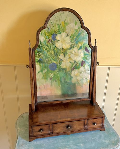 EDWARDIAN WALNUT TOILET DRESSING TABLE MIRROR