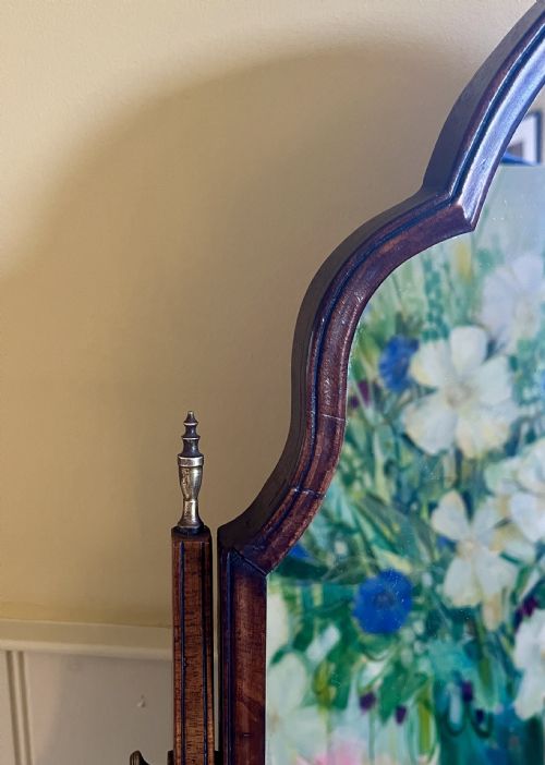 EDWARDIAN WALNUT TOILET DRESSING TABLE MIRROR - ADDITIONAL PHOTO 3