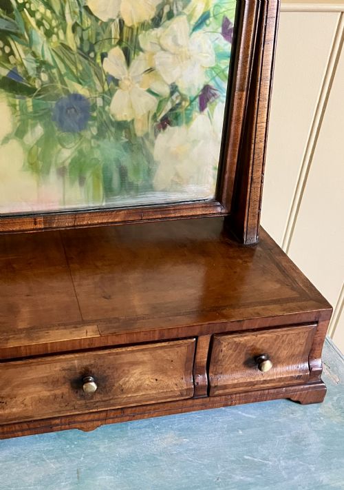 EDWARDIAN WALNUT TOILET DRESSING TABLE MIRROR - ADDITIONAL PHOTO 4