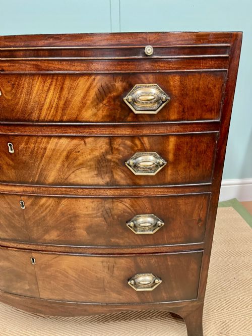 18TH CENTURY GEORGIAN BOW FRONTED CHEST OF DRAWERS - ADDITIONAL PHOTO 9
