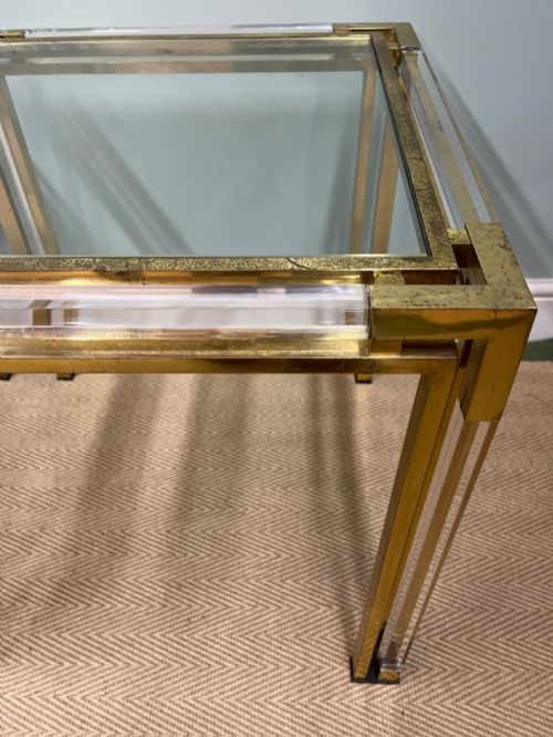PAIR OF BRASS AND GLASS TABLES - ADDITIONAL PHOTO 3