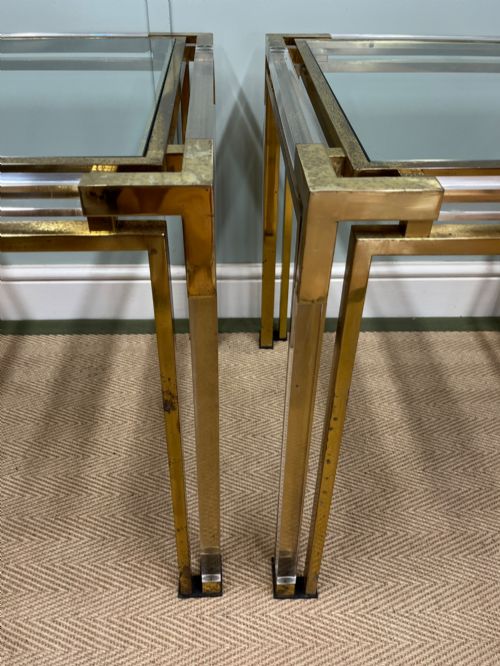 PAIR OF BRASS AND GLASS TABLES - ADDITIONAL PHOTO 6