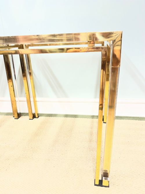 PAIR OF BRASS AND GLASS TABLES - ADDITIONAL PHOTO 9