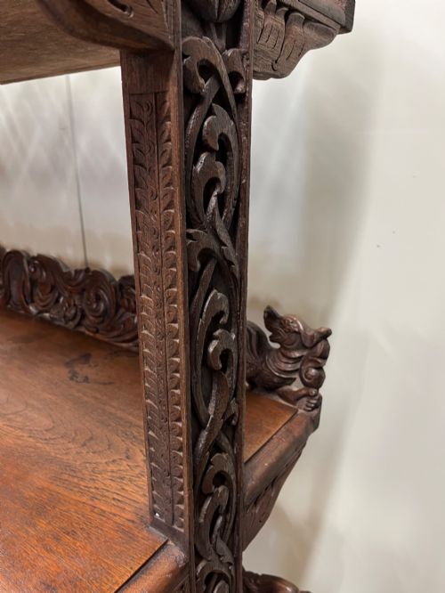 19TH CENTURY TEAK 3 TIER BUFFET - ADDITIONAL PHOTO 9